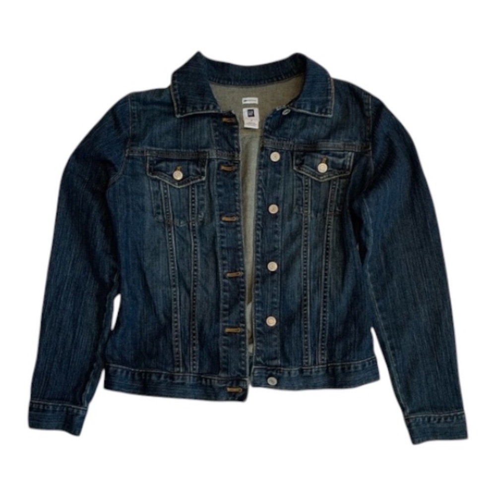 VINTAGE Gap Stretch Women's Medium Y2K 2004 Classic Button Up Denim Jean Jacket